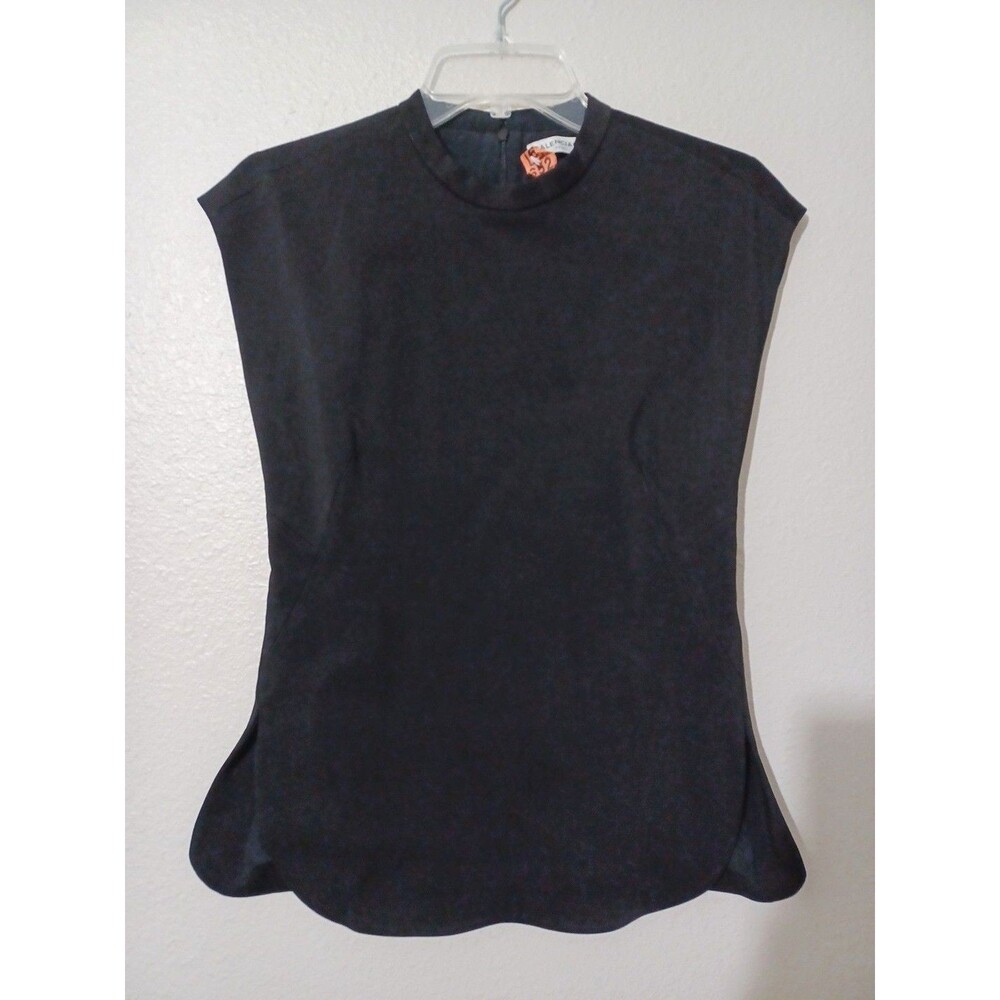 Balenciaga Womens black sleeveless structured top Size 36 or S